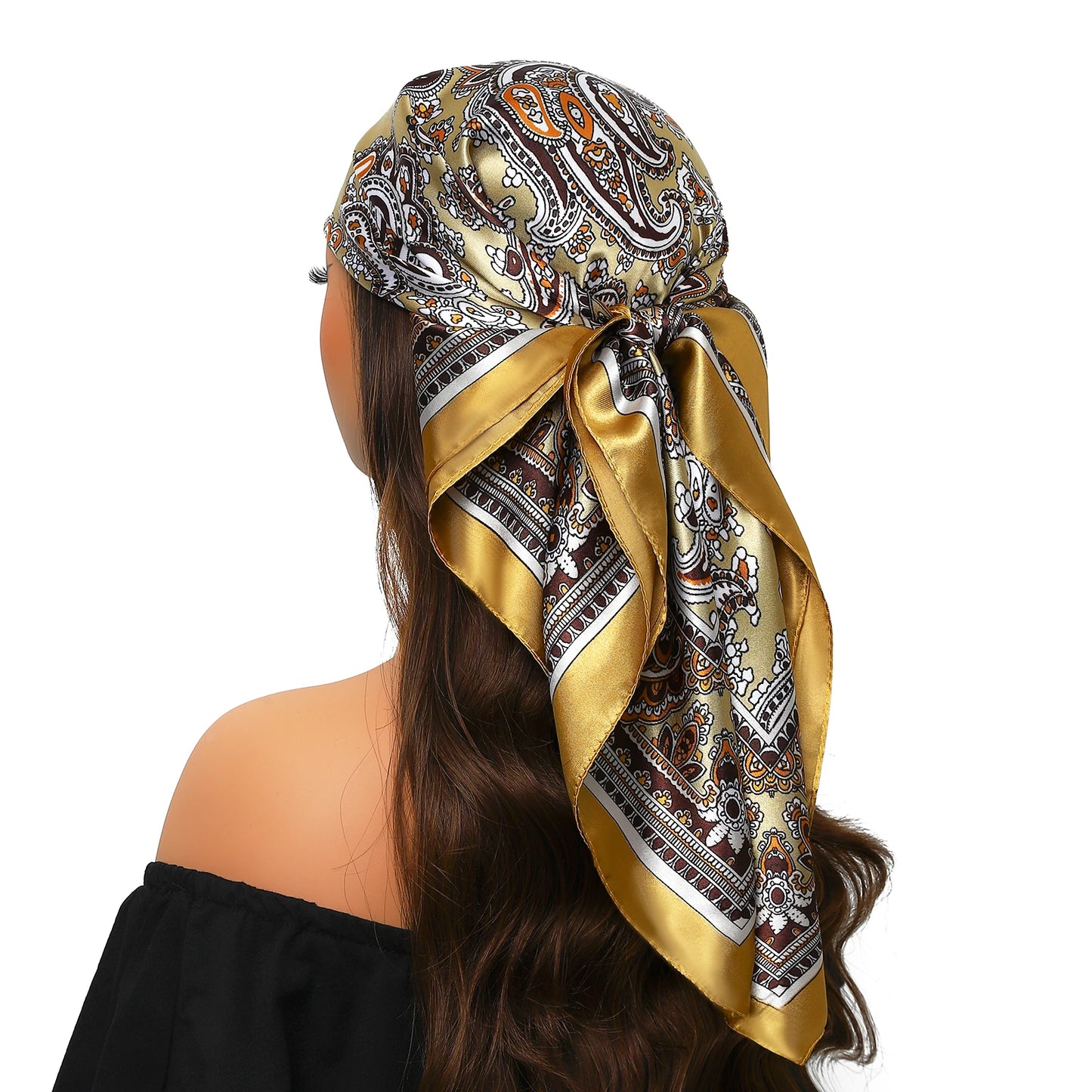 Kopf Foulard Seidenglanz - 90x90 cm Polyester weich