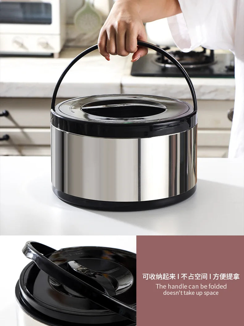 Large Capacity Commercial Portable Insulated Pot with Rice and Household Three Piece Set Insulated Bucket