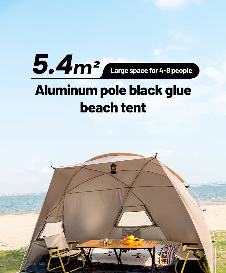 Sonuto Outdoor 4-7 People Camping Park Beach Tent Vinyl Sunscreen Folding Portable Canopy Rainproof And Sunscreen Shelter