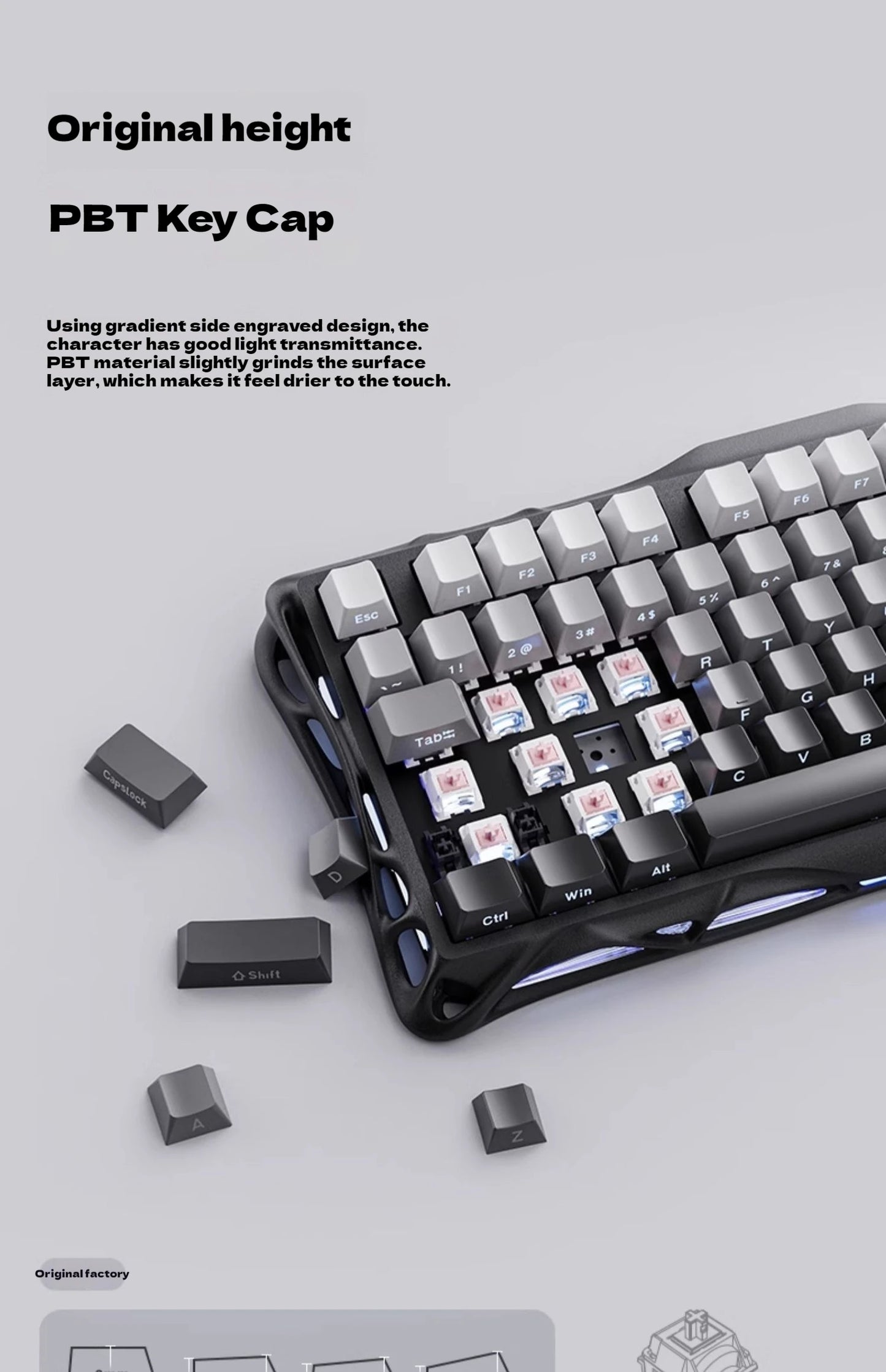 Gravastar 75k1 Mechanische Tastatur - RGB, BT, Alu, 2.4G