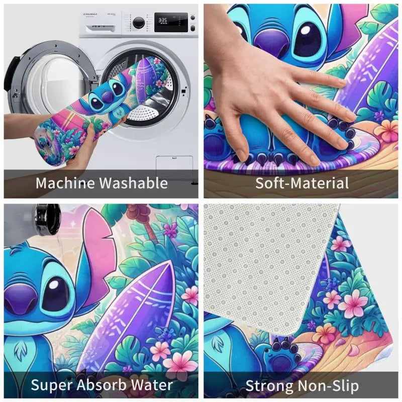 Custom Cartoon Stitch Floor Door Kitchen Bathroom Mat Anti-Slip Outdoor Doormat Bedroom Balcony Entrance Rug Carpet Footpad