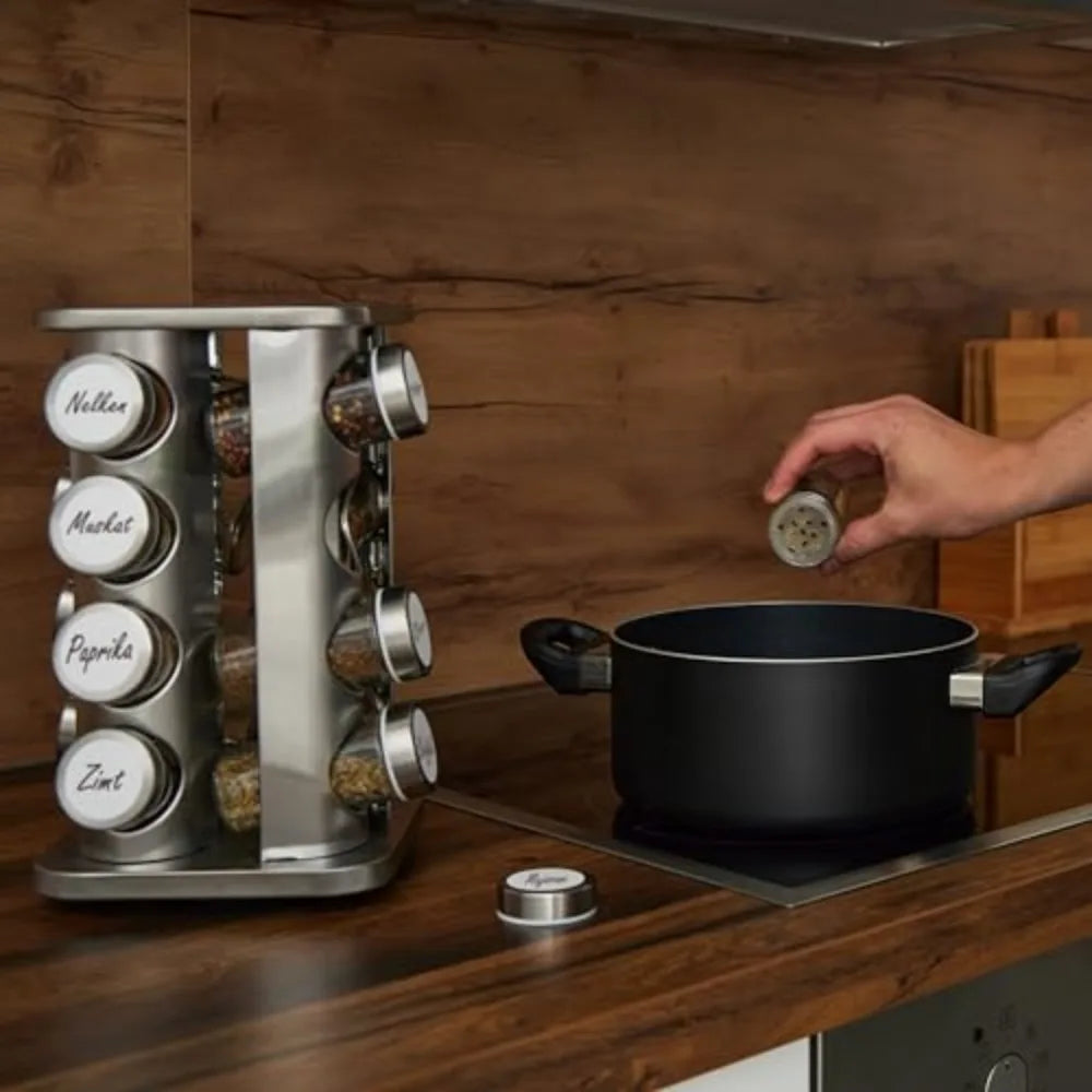 Choice Drehregal 360 Grad Drehbar - Edelstahl Groß Kompakt