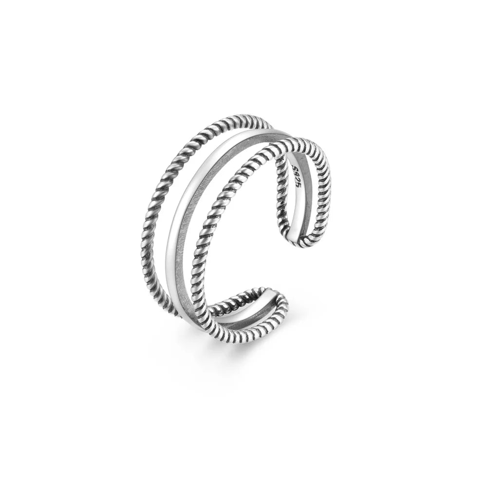 925 Sterling Ring Vintage Strandmotiv - Verstellbar 1.7g