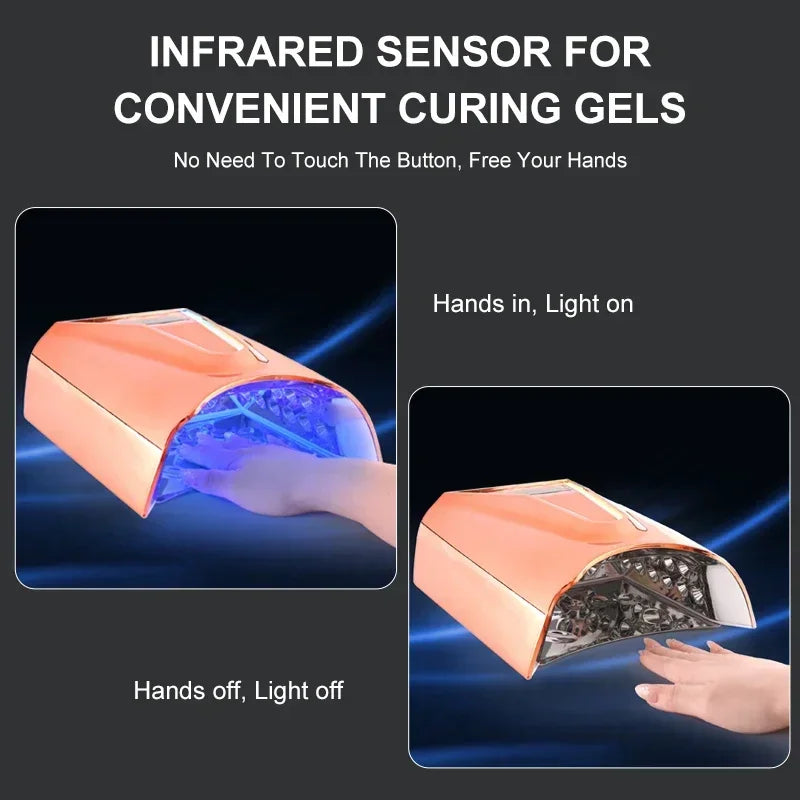 Uscător de unghii SN497 UV LED 128W wireless - 45 LED-uri, baterie