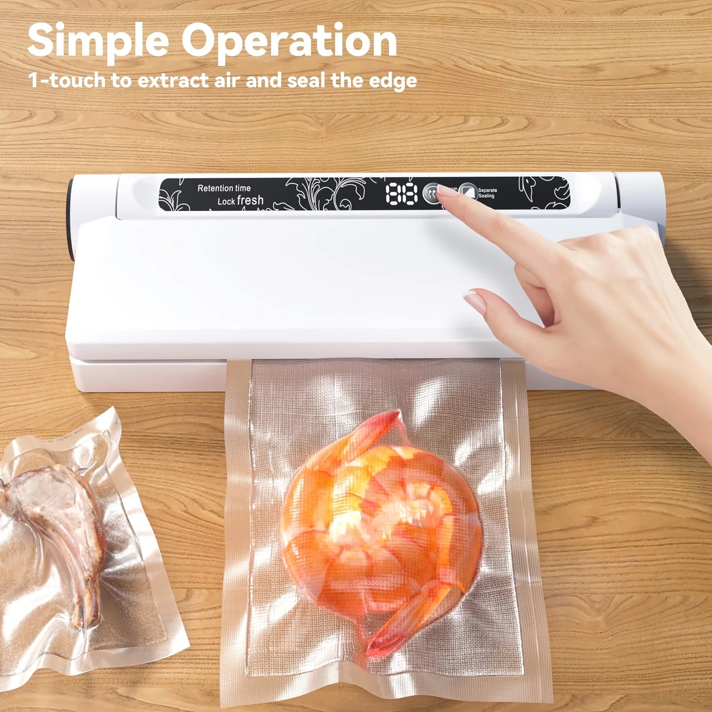 Vacuum Sealer,Fully Automatic Wet Dry Dual Purpose Food Vacuum Sealer Machine, With 20 Vacuum Sealed Bags
