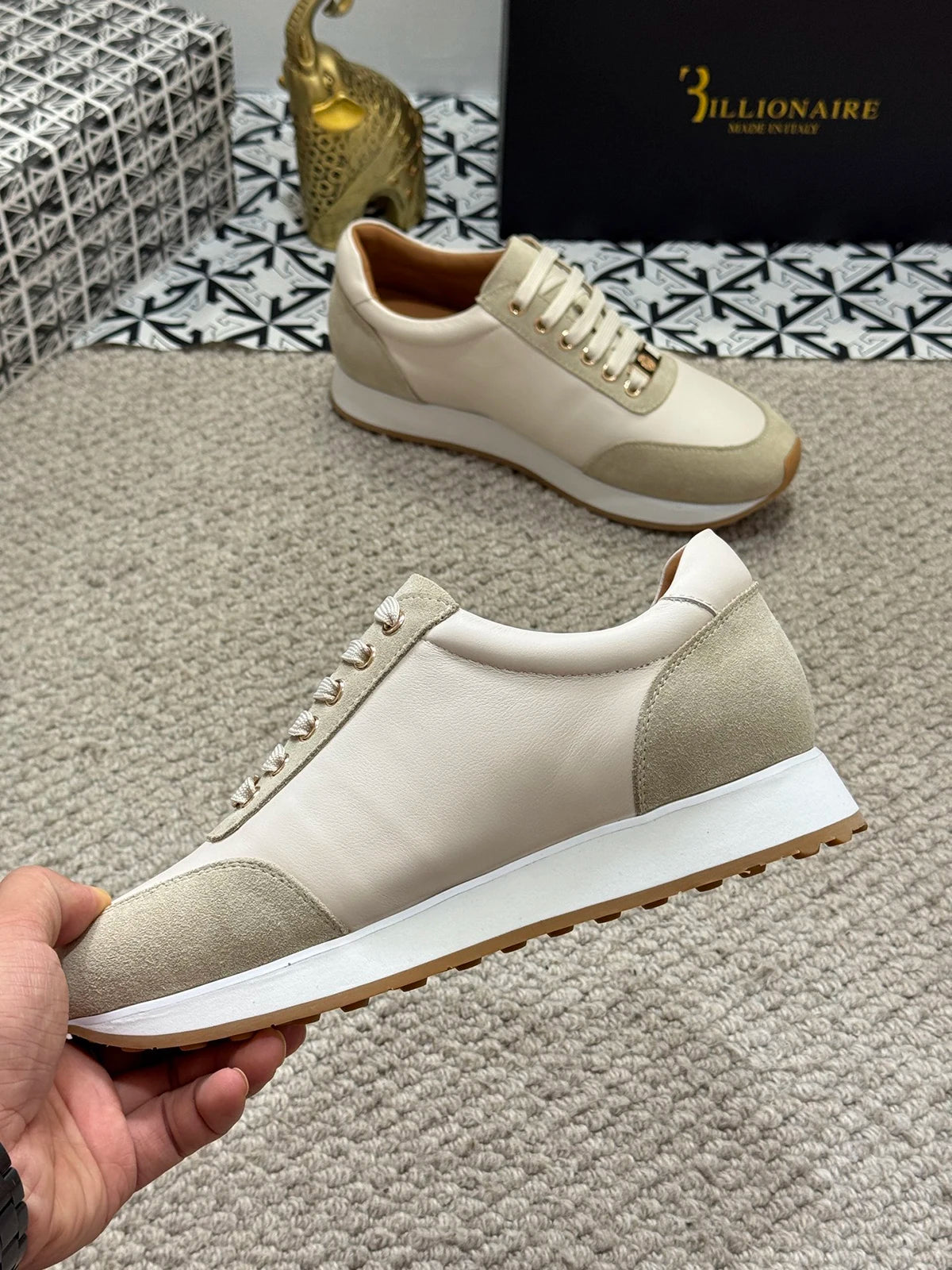 BLSK CPRT Slip On Sneaker Stickerei Design - Größe 39-45, Rindsleder Innenfutter, Gummisohle