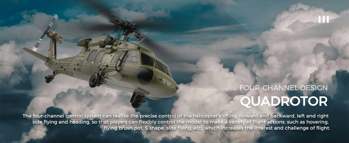 Wltoys K170 RC elicopter UH-60L 4 canale telecomandă elicoptere fără perii cu giroscop și lumină LED durabilă avion jucărie