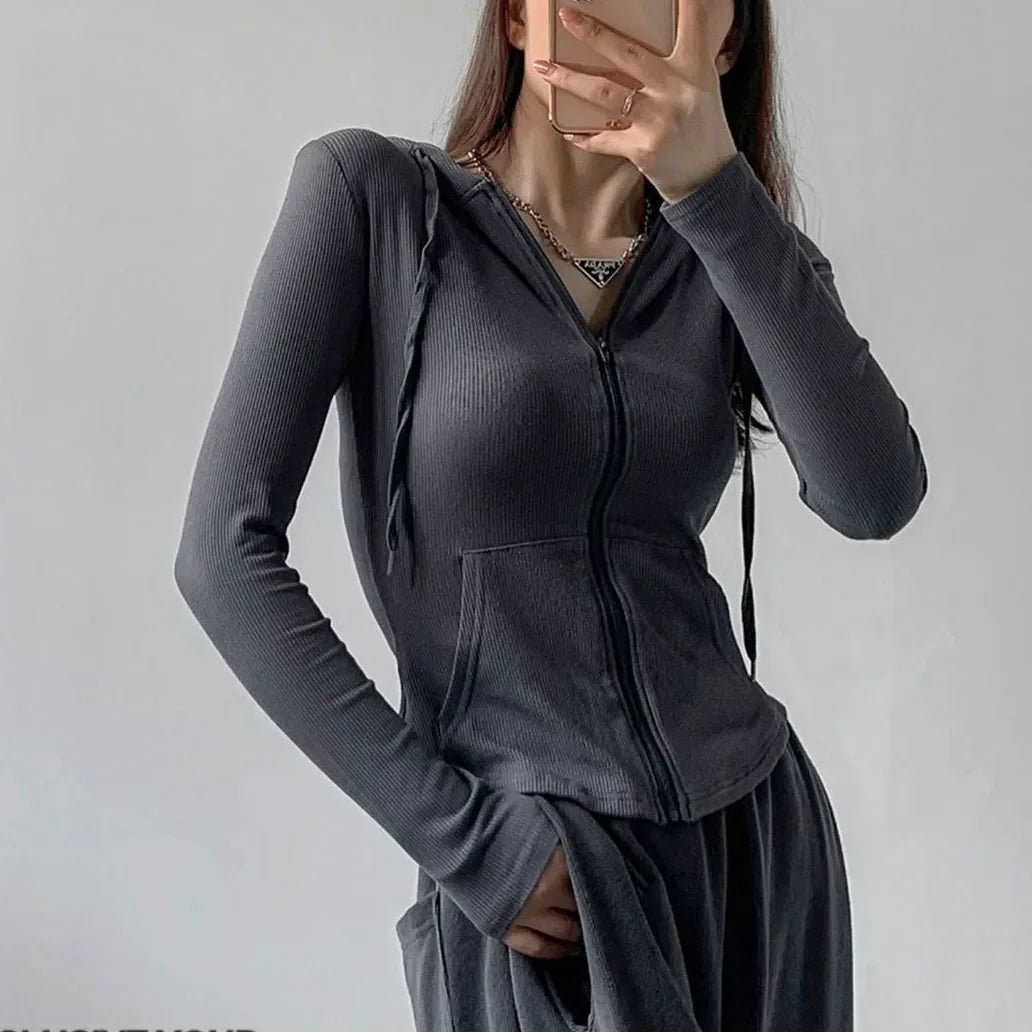 Rimocy Street Style Hoodie Reißverschluss - Kurz 4-16Zoll