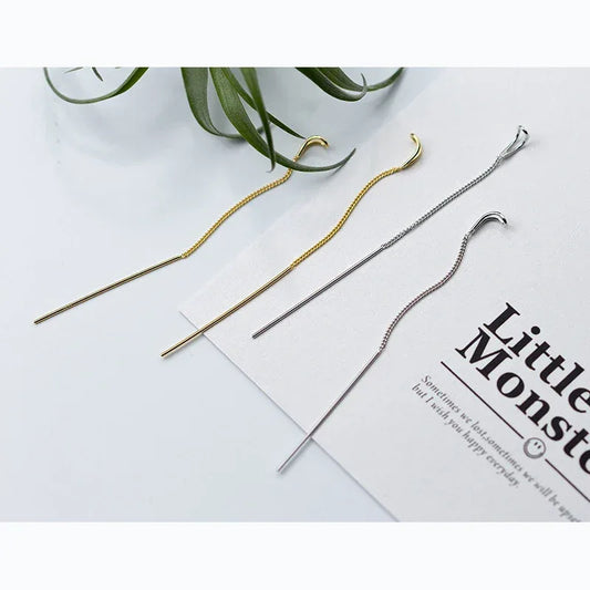 MODIAN Einfache Lange Kette Ohrringe 925 Sterling Silber Trendy Wassertropfen Hängeohrringe Für Frauen Feine Schmuck - Golden Bridge Store