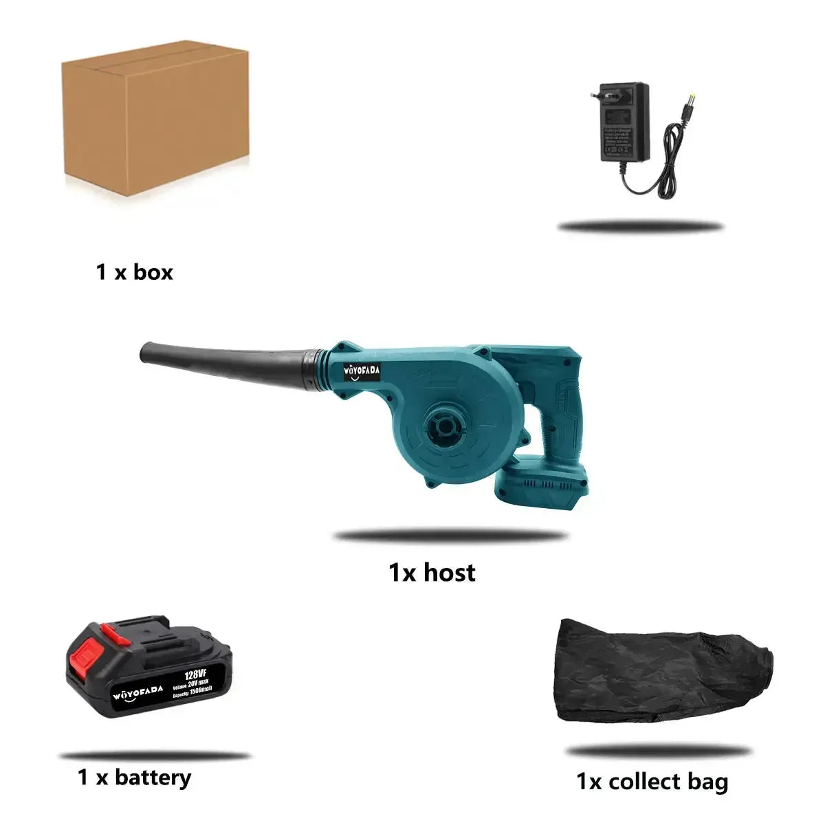 WOYOFADA 2in1 Akku Laubbläser - 18V Makita Kompatibel