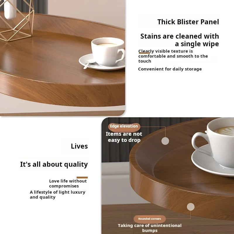 Home Small Apartment Mini Side Table Movable Coffee Table Livingroom Sofa Corner Storage Rack Minimalist Lightluxury Furniture