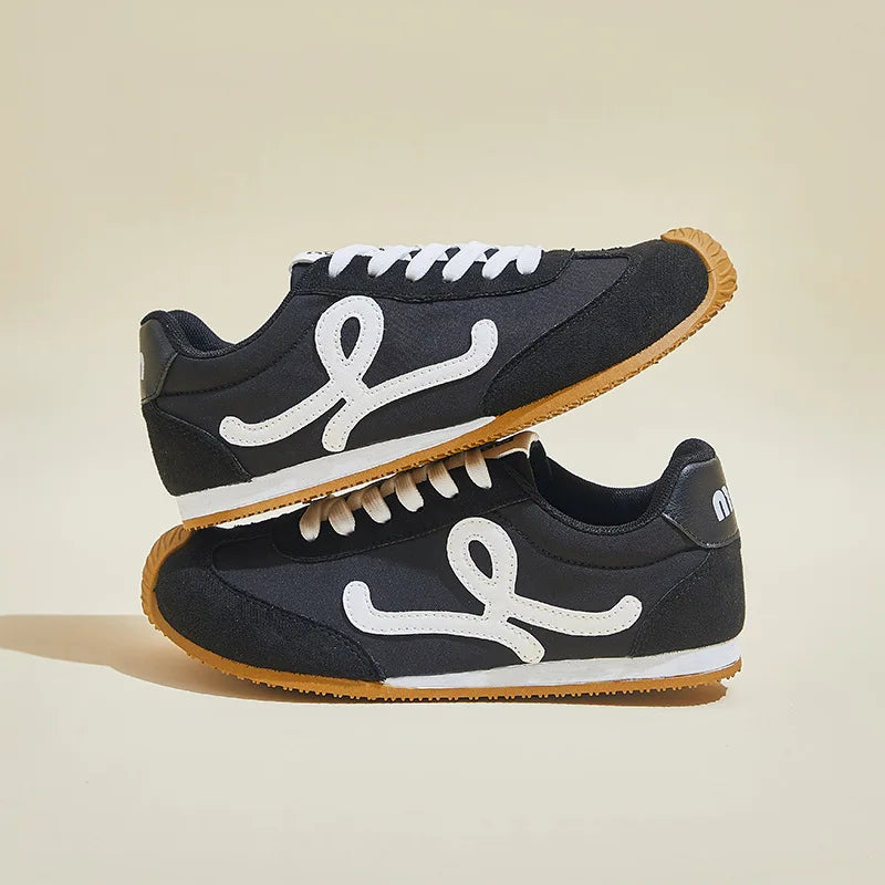 New Fashion Women's Shoes 2025 Spring Autumn Platforms Sneakers Comfortable Flat Shoes Lace-up Non Slip Casual Vulcanized Shoes