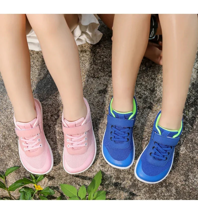 Kinder Weite Barfuß Schuhe - Minimalistische Jungen Mädchen Sneaker - Leichtgewicht Rutschfest Kinder Walking Schuhe Casual Skate Flats