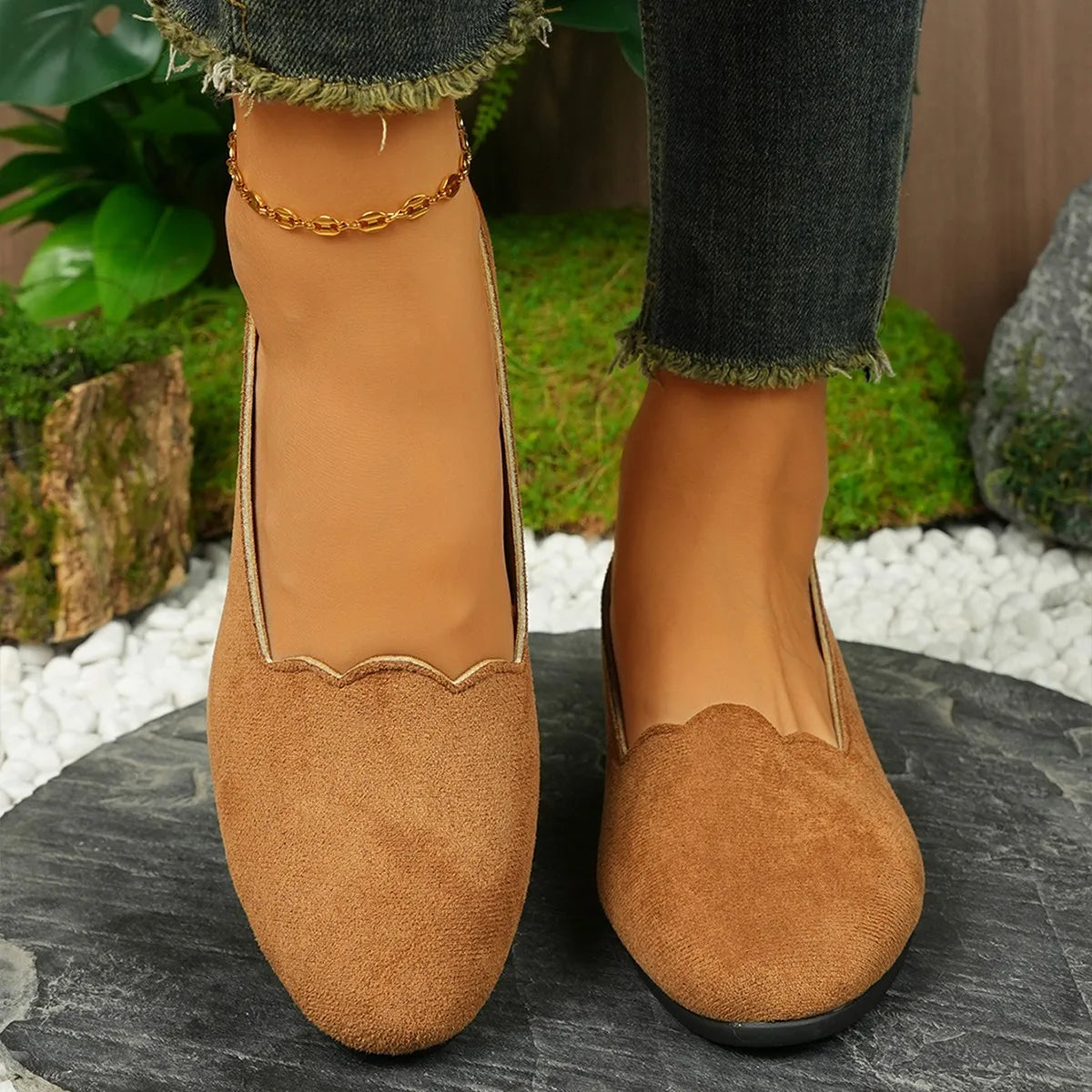 Woman Casual Round Toe Cute Flats Shoes 2025 New Spring/autumn Flats Female Suede Elegant Comfortable Soft Sole Women's Shoes