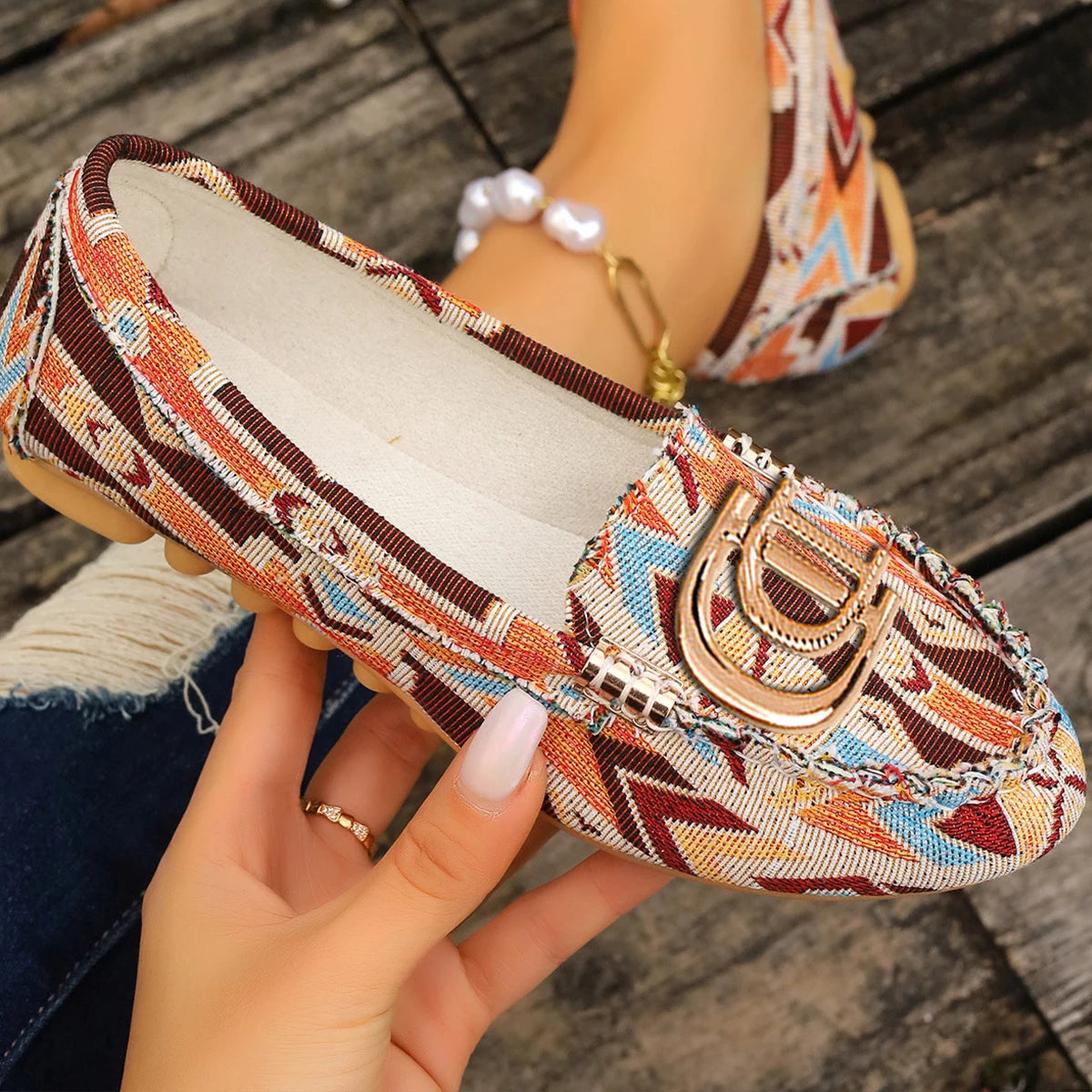 Damen Slip-On Loafer - Luxus Flache Schuhe - Wildleder-Optik Mokassins - Komfortable Casual Bootsschuhe