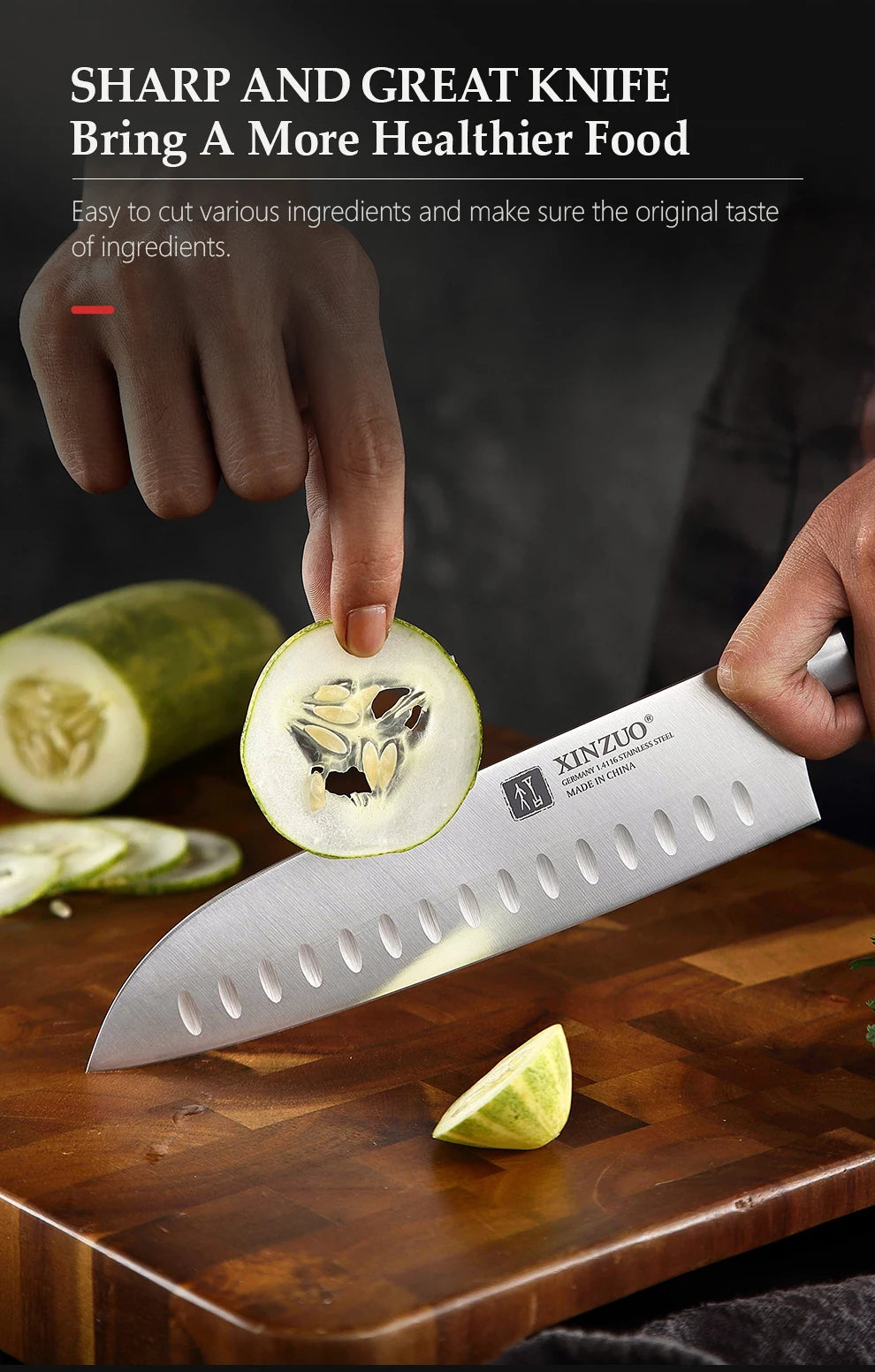 XINZUO Kitchen Tools 6 PCS Kitchen Knife Set Utility Cleaver Chef Bread Fruit Santoku Knives Stainless Steel Kitchen Knife Sets