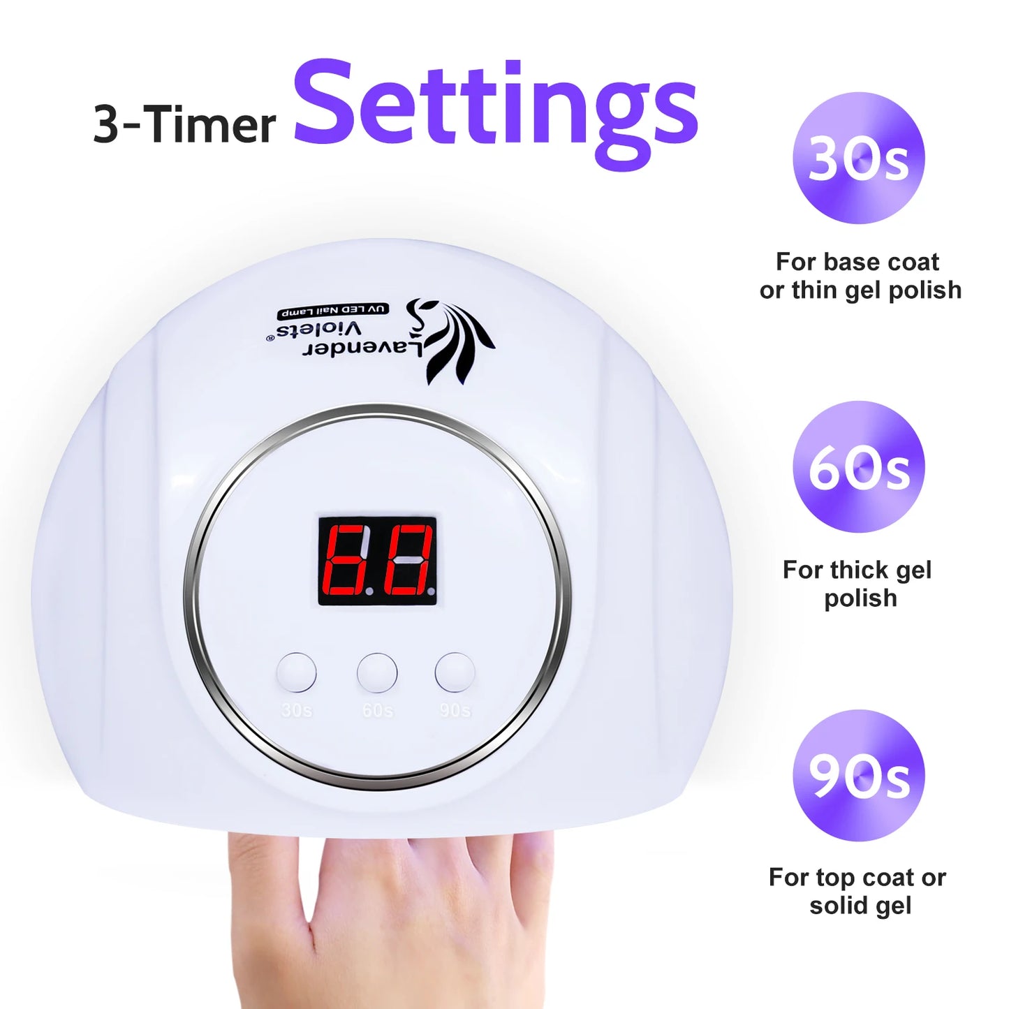 Choice UV Lampe 54W LED Timer 3 Stufen - 18 LEDs Kompakt