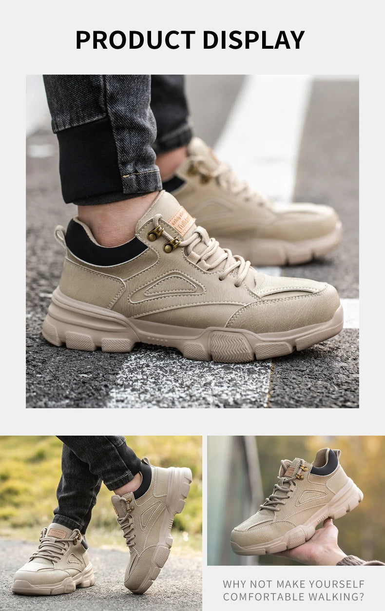 TANRDON W0484 Stahlkappe Sicherheitsstiefel - Größe 46 Leder