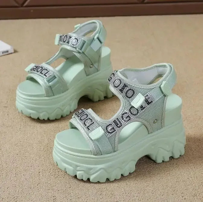 Pantofi eleganti pentru femei, noi, de vară, de lux, sandale pentru femei, talpă groasă, pantofi cu toc înalt, pantofi romani, adidași pentru femei