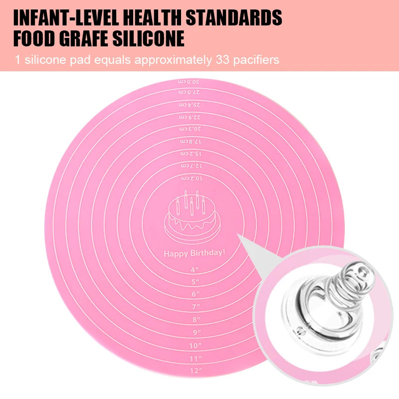 FAIS DU Cake Turntable Pat Silicone Baking Mat For Cake with Size Non-stick High Temperature Resistant Bake Tool Kitchen Gadget