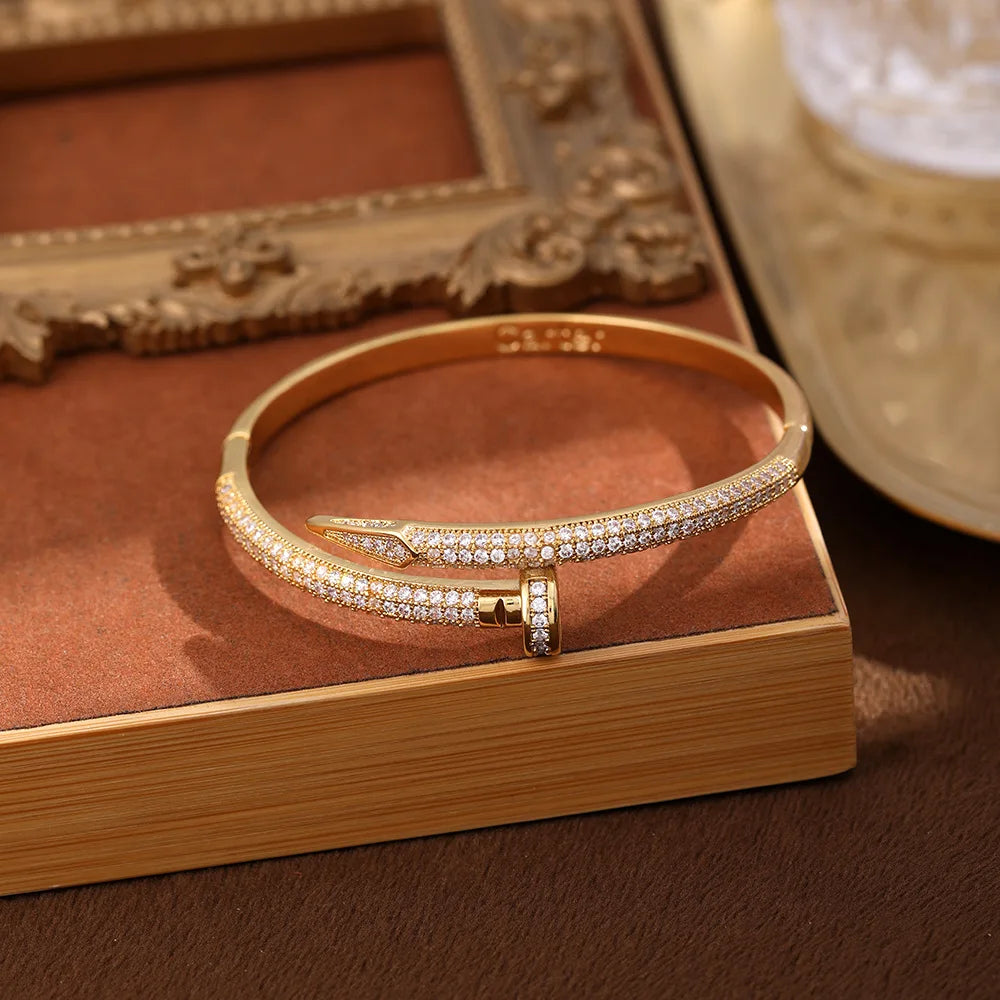 UILZ Luxus Römisch Kristall Geometrisch Kette Armbänder Für Frauen Trendy Goth Voller Strass Charm Bangles Hochzeit Schmuck Accessoires