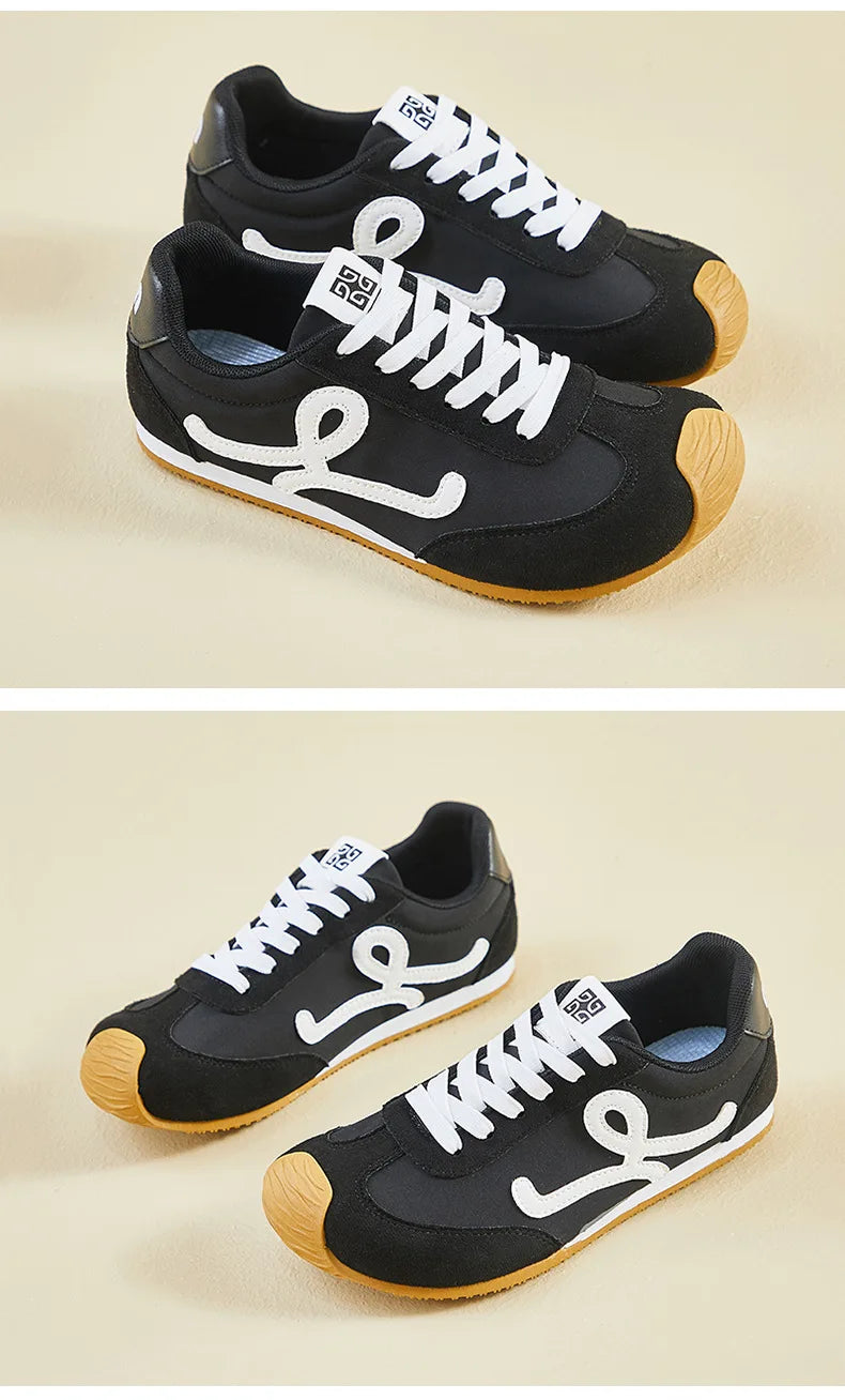 New Fashion Women's Shoes 2025 Spring Autumn Platforms Sneakers Comfortable Flat Shoes Lace-up Non Slip Casual Vulcanized Shoes