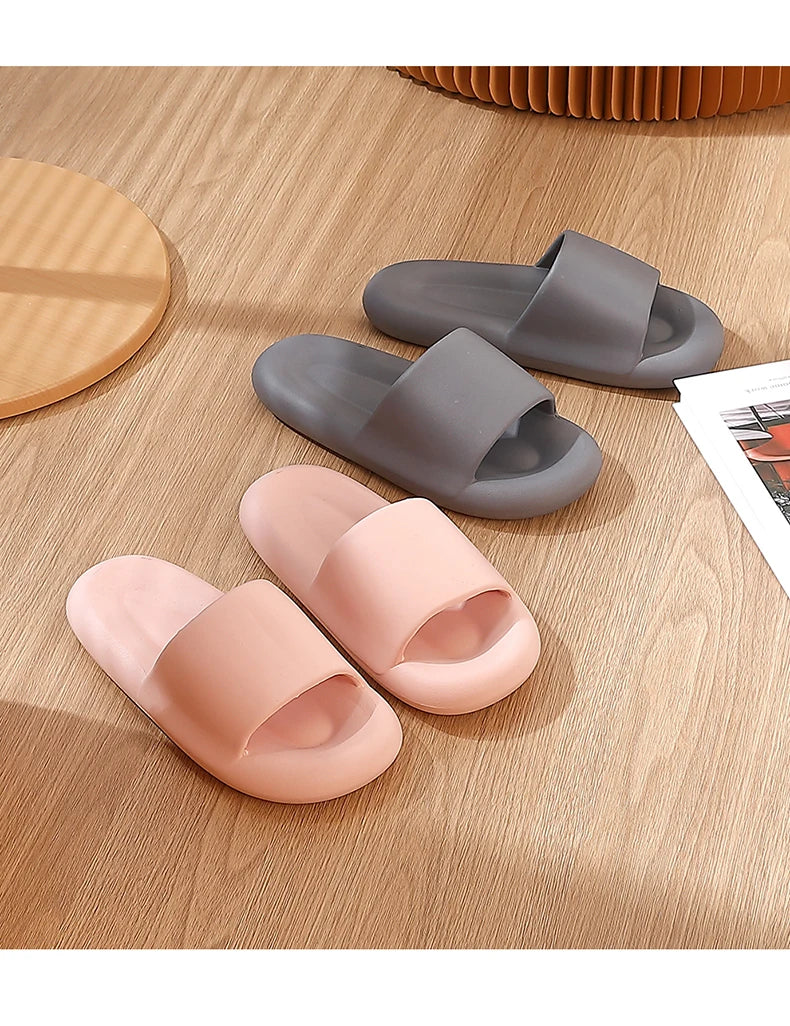 New Soft EVA Slippers Couples Home Slipper Outdoor Beach Summer Sandals Bath Men Flip Flops Non-Slip Women Thick Sole Shoes