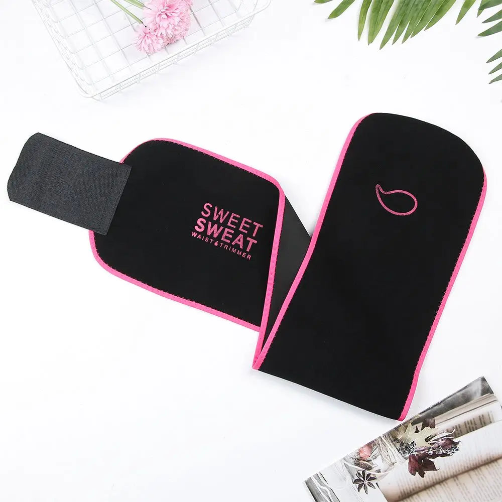 SWEET SWEAT Women Slimming Belt Fitness Corset Waist Support Adjustable Sweat Waist Trainer Body Shaper Lumbar Belt