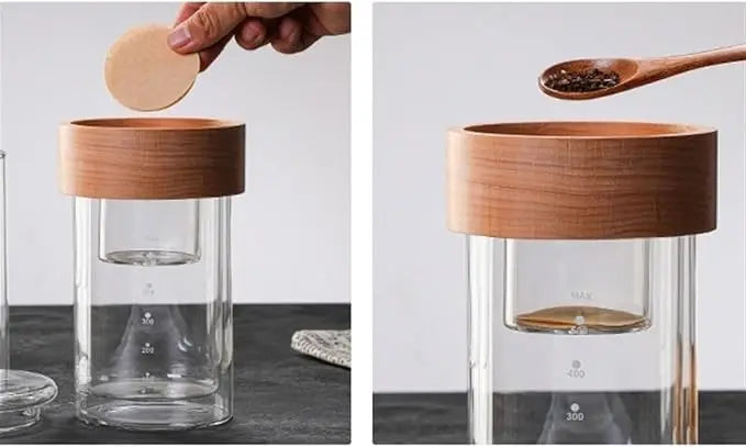 Glass Ice Drip Cold Brew Coffee Pot Portable Ice Cold Drinking Coffee Maker Home Kitchen Use Pour Over Kettle Removable Cleaning