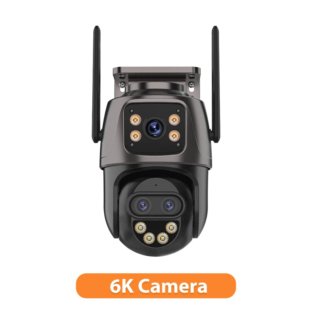 Dreilinsen-PTZ-IP-Kamera 6K HD Outdoor 8x Zoom WiFi Sicherheitskamera 4K 8MP Dual Screen Auto Tracking Wireless Video CCTV iCsee