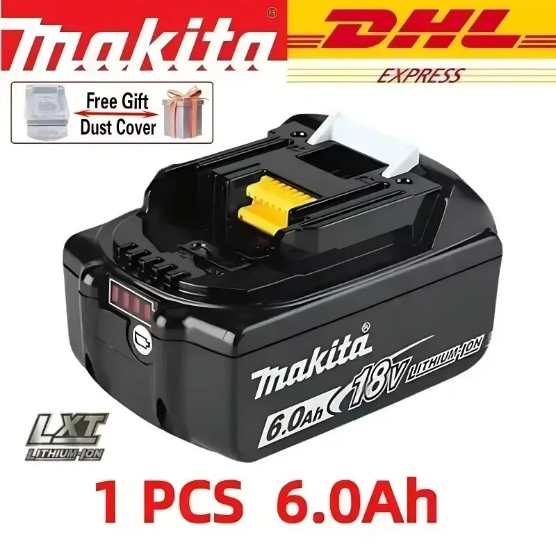 Makita Original 18V 6.0Ah Li-ion Battery Rechargeable for BL1860 BL1850 BL1830B BL1815 - High Capacity Power Tool Battery