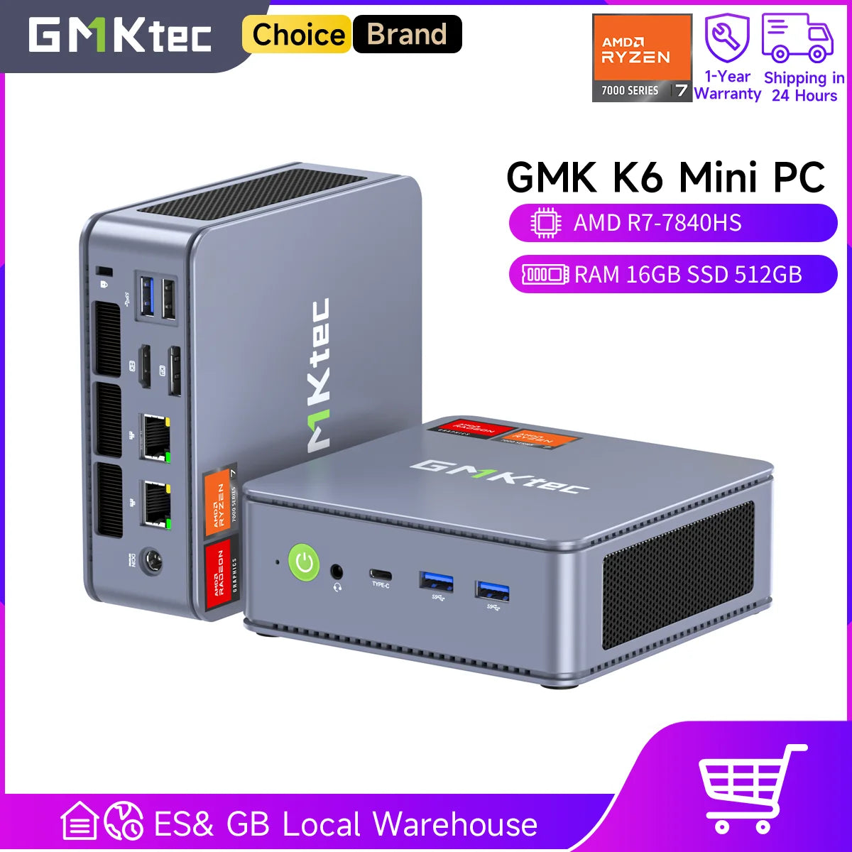 GMKtec K6 AMD R7-7840HS - 16 GB RAM 5,1 GHz Kompakt