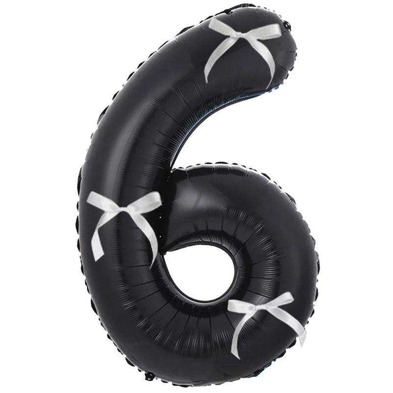 Choice 32 Zoll Folienballon Zahl - Schwarz 0-9 3 Schleifen