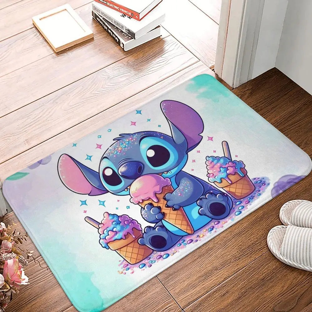 Custom Cartoon Stitch Floor Door Kitchen Bathroom Mat Anti-Slip Outdoor Doormat Bedroom Balcony Entrance Rug Carpet Footpad