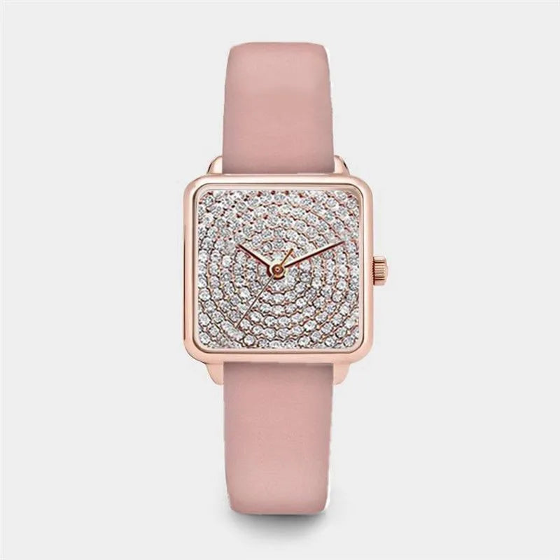 Luxuriöse Strass Damenuhren - Top Marke Elegante Quadratische Analog Quarz Uhr - Modische Damenuhr Geschenk