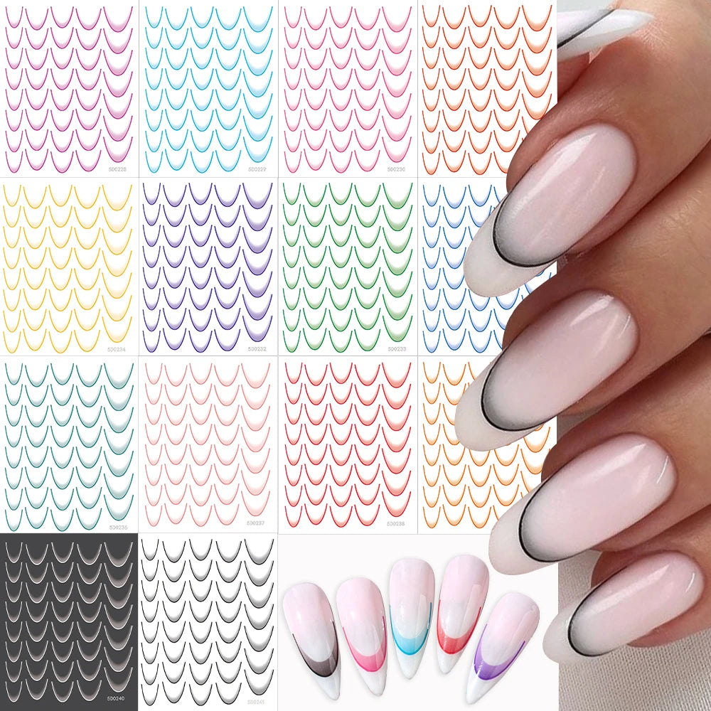 MAFANAILS French Gradient Sticker Set - 14 Stück 5D