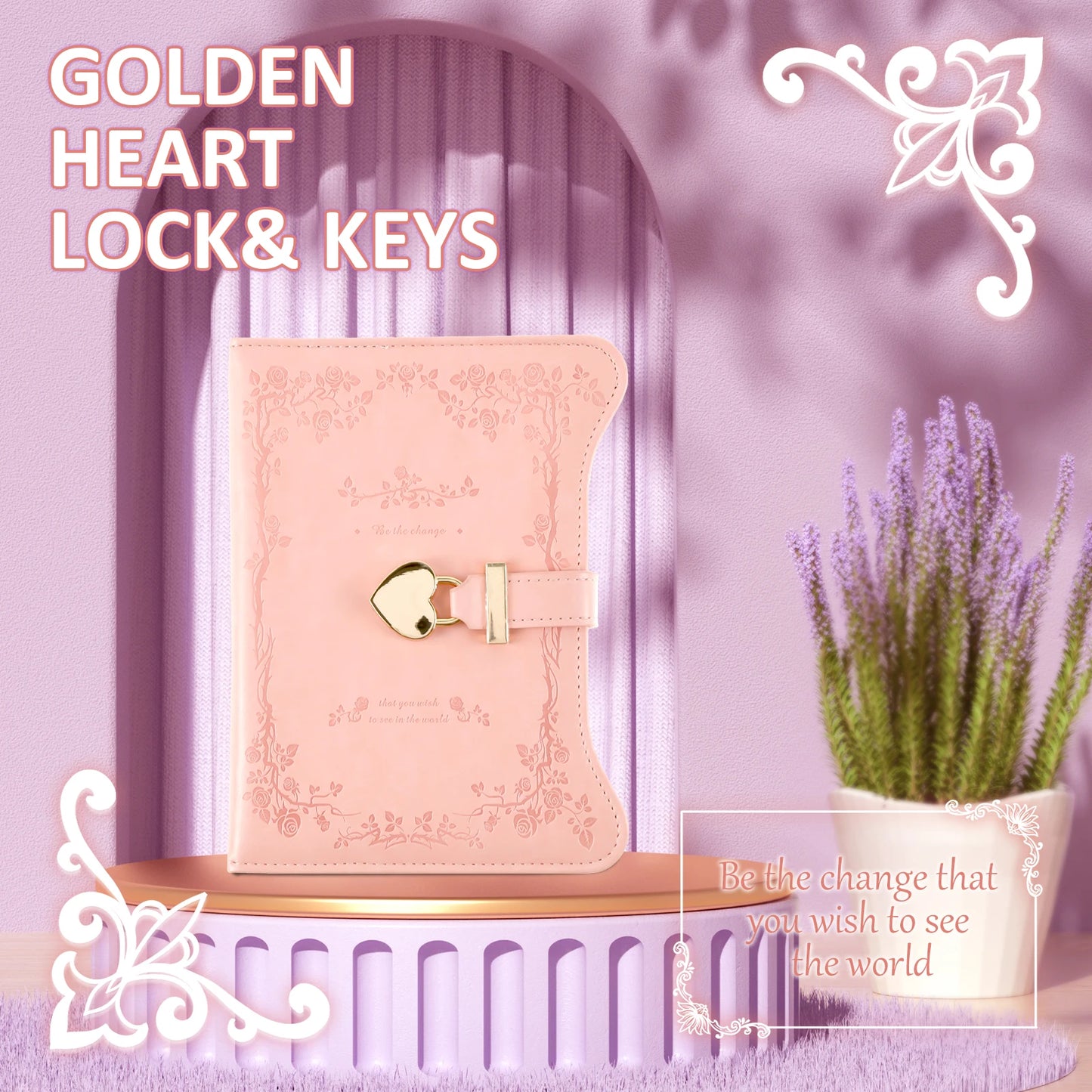 B6 360 Pages PU Leather Book with Lock Diary Thickened Creative Hand Ledger Student Notepad Stationery Notebook Binder Journal