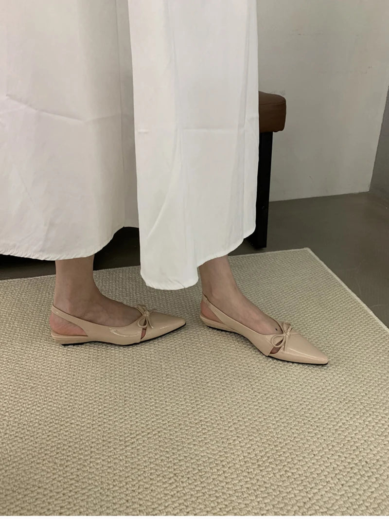 Summer Fashion Butterfly-knot Women Sandals Shallow Slip On Slingbacks Ladies Casual Dress Street Style Flats Shoes
