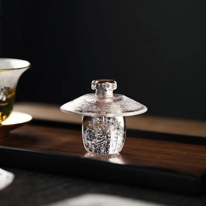 Glass Lid Teapot Lid Holder Kung Fu Tea Set Accessories Crystal Glass Decoration Japanese Zen Tea Ceremony Incense Stick