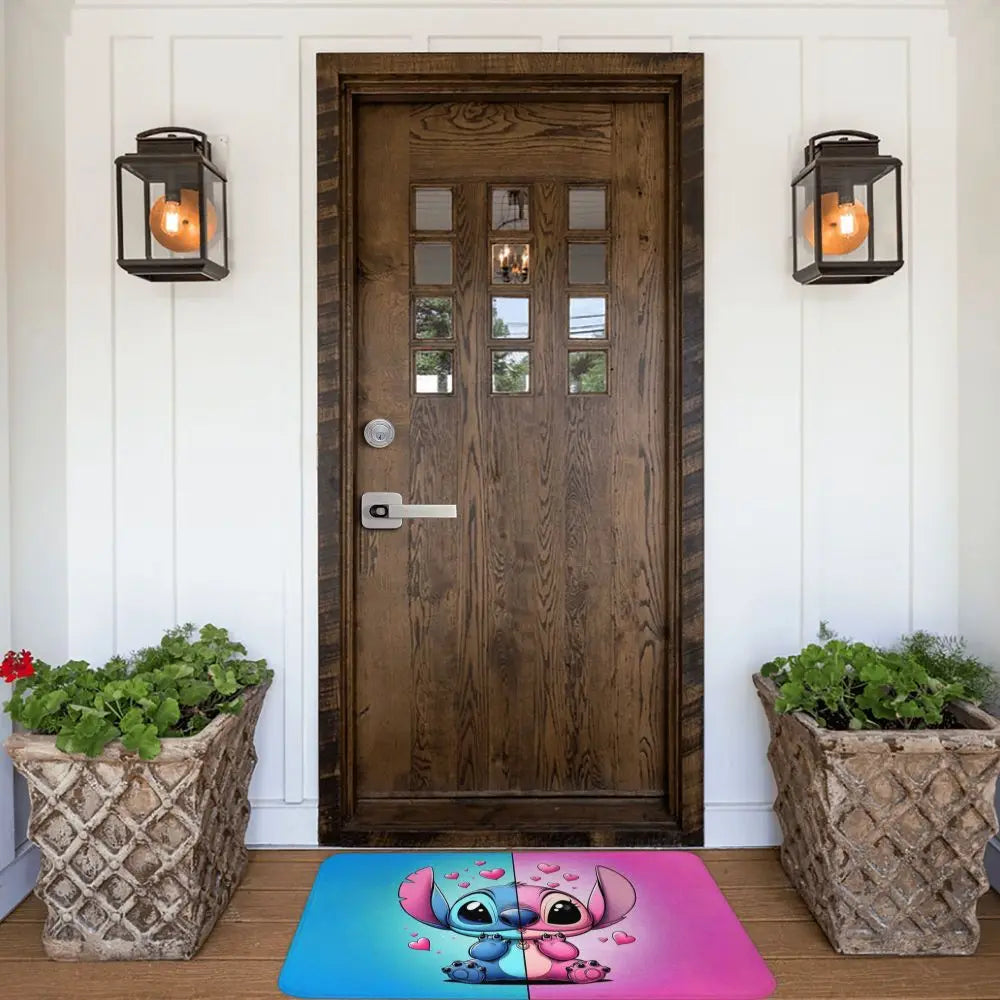 Custom Cartoon Stitch Floor Door Kitchen Bathroom Mat Anti-Slip Outdoor Doormat Bedroom Balcony Entrance Rug Carpet Footpad