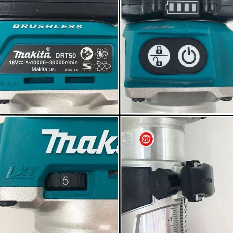 Makita DRT50 Cordless Trimmer Rechargeable Trimming Machine Brushless Slotting Tool Milling Woodwork Engraving Machine Original