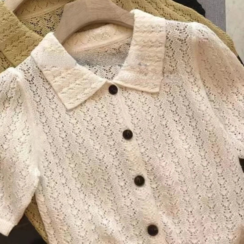 Cardigan Goghvinci cu model ajurat pentru femei - Mărime M, Greutate medie a materialului