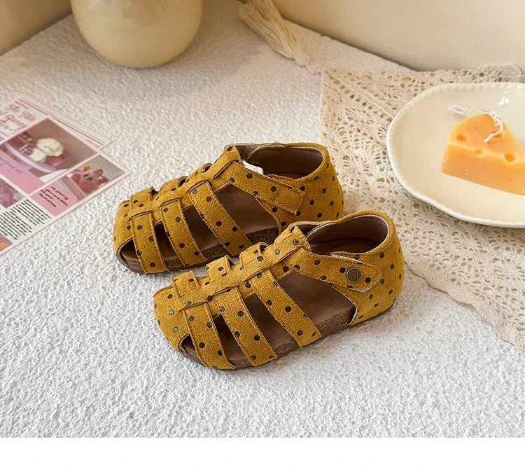 Mädchen-Sandalen 2025: Polka-Dots Princess Korean-Style - Sweet Summer Collection