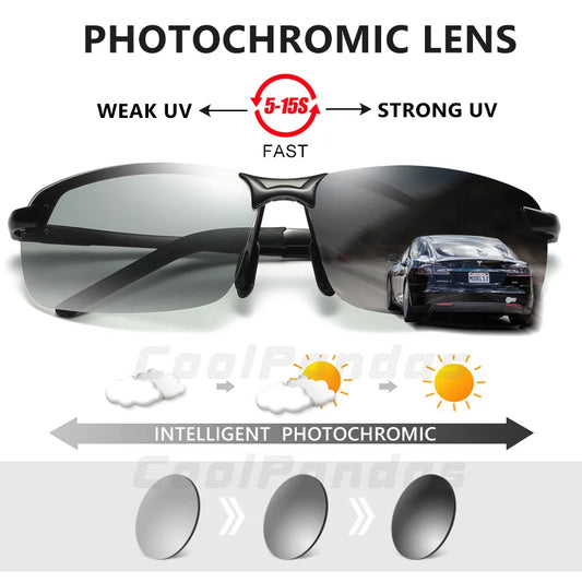 Ochelari de soare 2025: Lentile fotocromatice polarizate pentru pescuit - Colecția de ochelari Chameleon Day Night Vision pentru condus