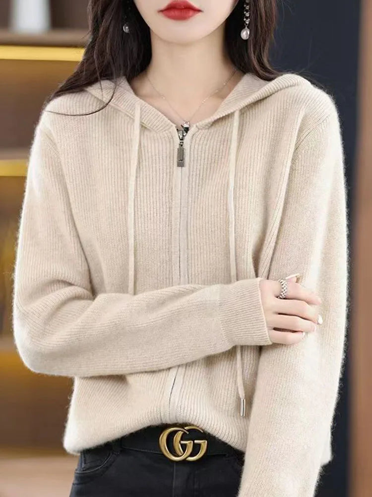 Cardigan LTYQIN cu fermoar dublu, mărimea M, 220-320 g/m²