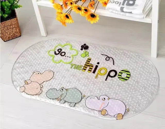 Cute Cartoon Anti-Slip PVC Bath Mats With Sucker 38cm*69cm Bathroom Multi-Color Carpet Bathtub Non-Slip Shower Soft Massage Pad