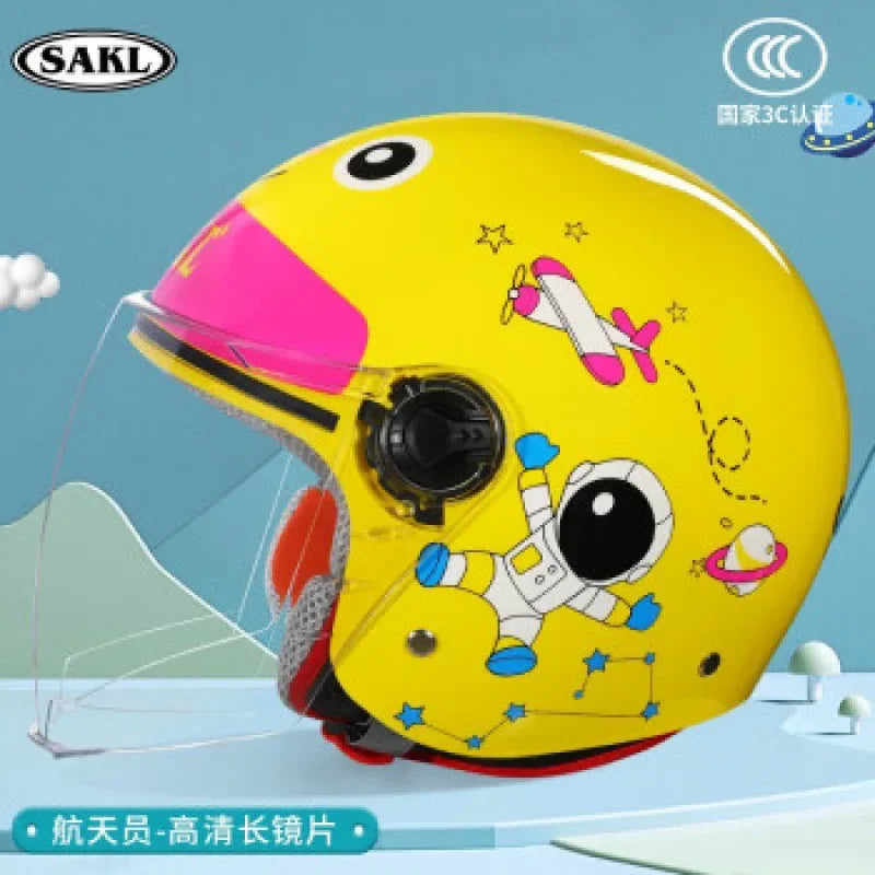 Children Cartoon Cute 4 season Motorcycle helmets Open face electric car bike child helmet for kids boy girl unicorn casco moto