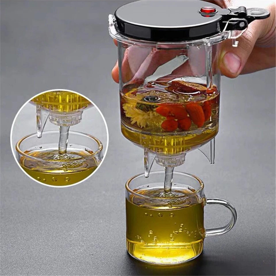 Tea Pots Heat Resistant Glass Tea Pot Tea Infuser Chinese Kung Fu Tea Set Kettle Coffee Glass Maker Convenient Office Tea Sets