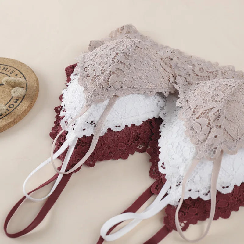 Floral Lace Bra Non-Wire Push Up Bras For Women Padded Brassiere Female Underwear elegant Lingerie V-neck Bralette Intimates