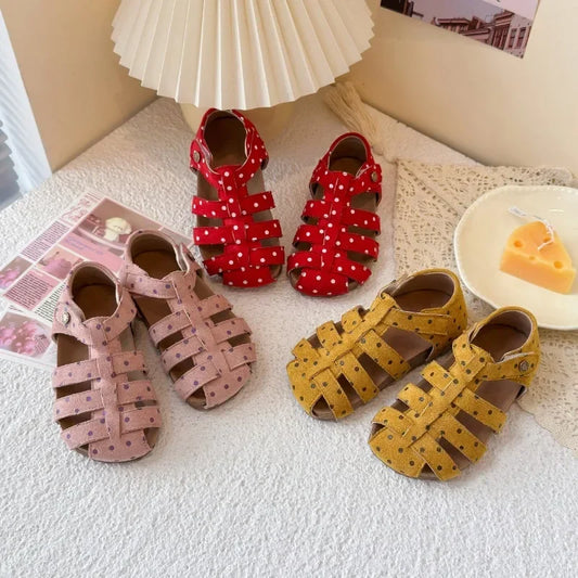 Mädchen-Sandalen 2025: Polka-Dots Princess Korean-Style - Sweet Summer Collection
